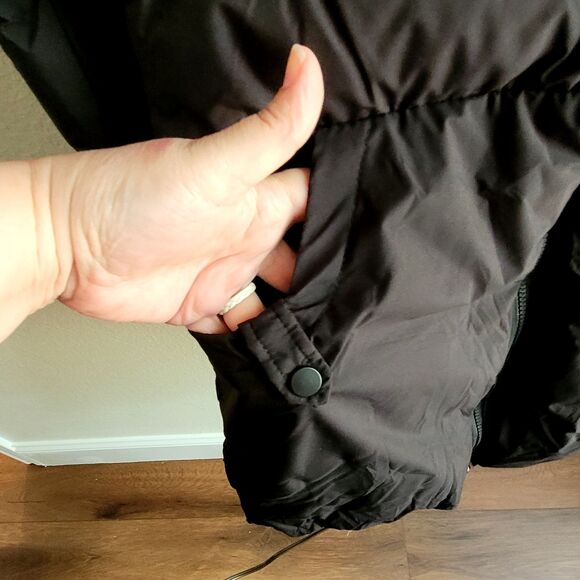 Puffer Coat Parka Hooded Jacket Womens XS Black Windproof CHERFLY - Picture 13 of 16